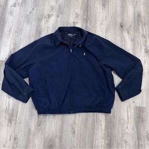 Vintage 90s Polo Ralph Lauren Harrington Jacket Mens 2XL Navy  Plaid Preppy Golf